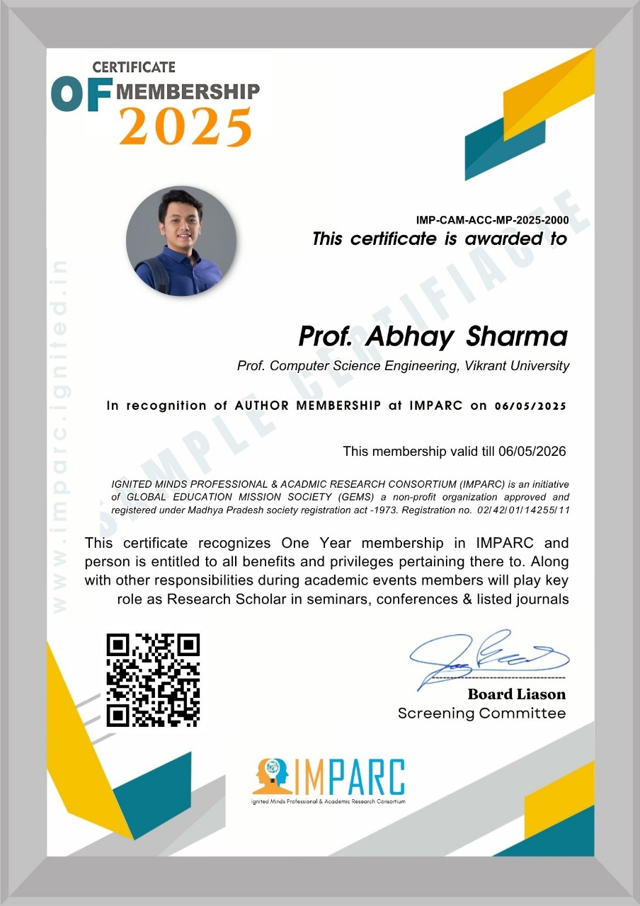 Preview of IMPARC Author Membership Certificate